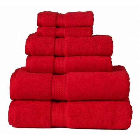 Superior 900GSM Egyptian Cotton 6-Piece Towel Set  Red 900GSM 6 PC SET RD